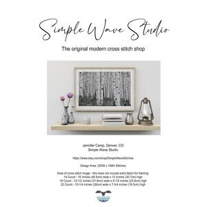 Aspen Trees Landscape Full Cover Counted Cross Stitch Pattern Chart